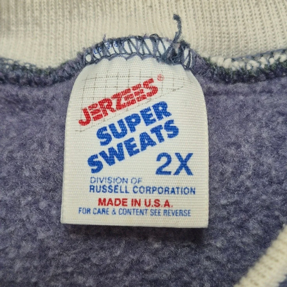Vintage 90s Sweatshirt Size 2X School Bus Graphic Super Sweats Made in‎ USA
